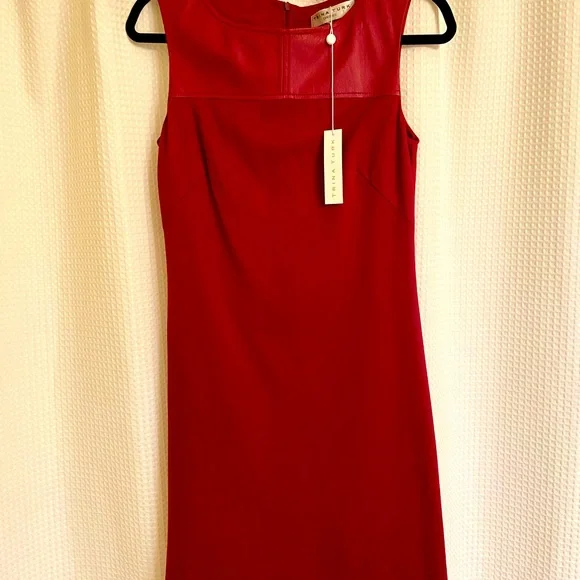 chinese dress ladies Trina Turk pink vegan leather Twin Falls dress, size S, NEW WITH TAGS! main image 0